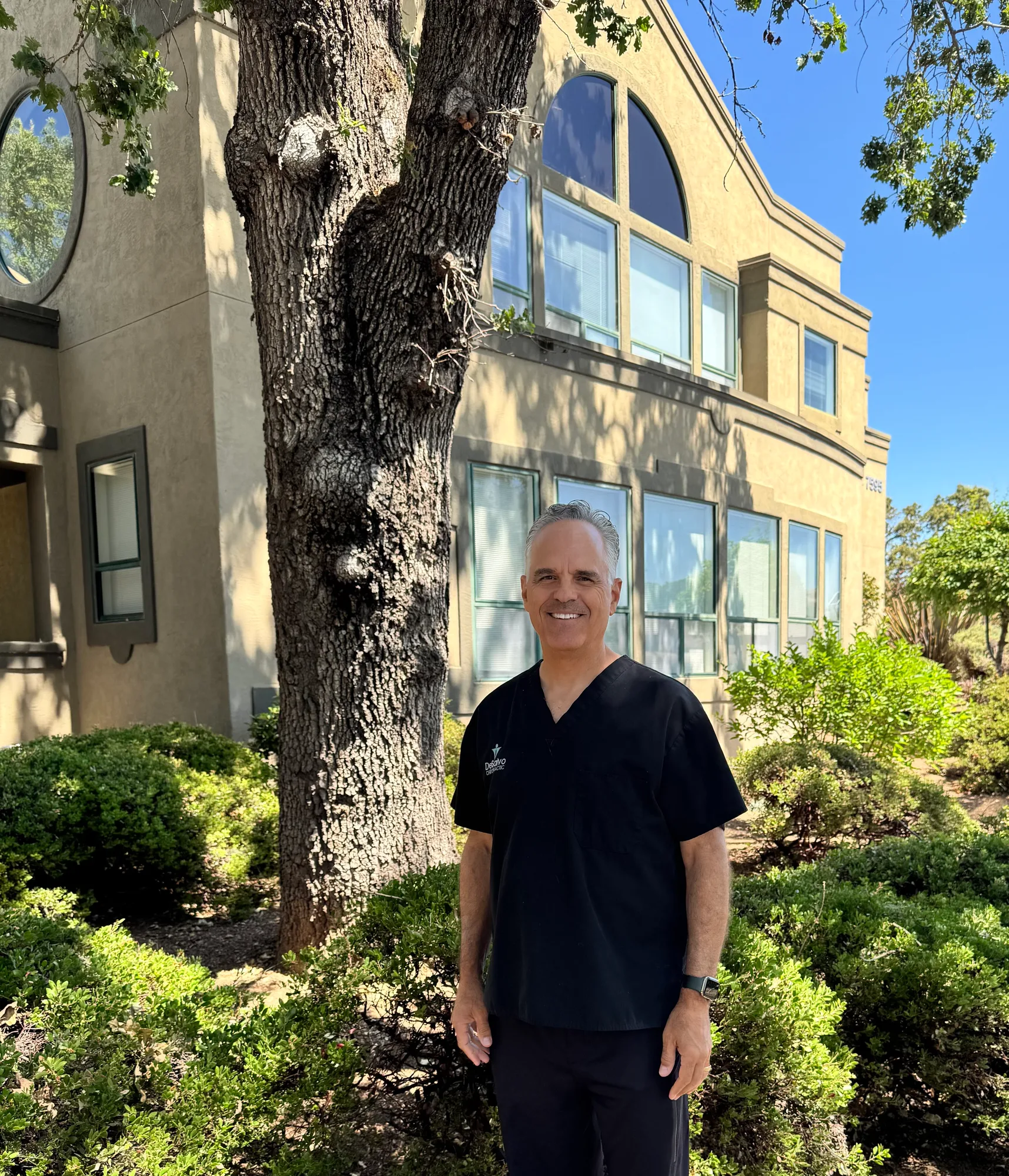 Dr. Douglas DeSalvo outside DeSalvo Chiropractic in Novato, CA
