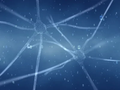 Nerve,Cells,In,The,Brain,Binary,Code,Illustration,Background.